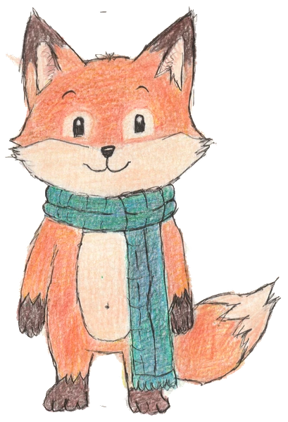 Voci, a fox drawn in pencil
